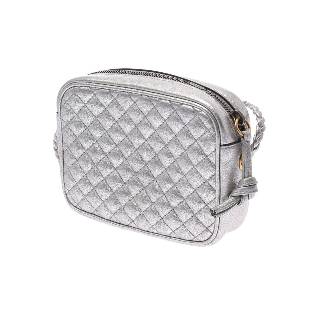 Gucci Bag Silver GG Calfskin Shoulder Marmont